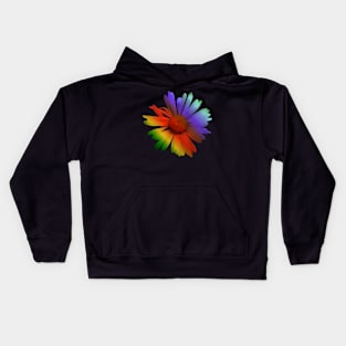 colorful rainbow flower, flowers, nature, blooms Kids Hoodie